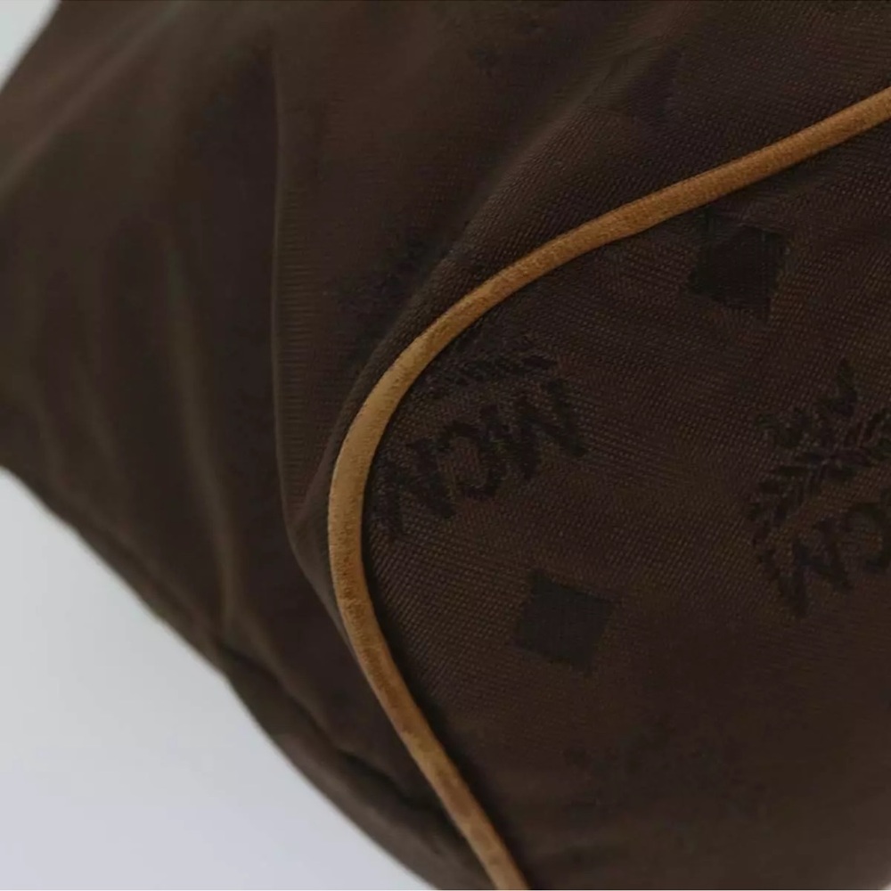 MCM Brown and Tan Satchel with Gold Hardware - Picture 12 of 16